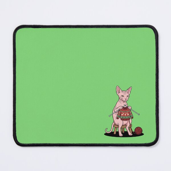 Item preview, Sphynx Cat Knitting Its Own Christmas Sweater designed and sold by Rare By Hero.