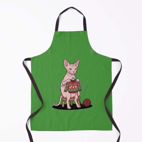Item preview, Sphynx Cat Knitting Its Own Christmas Sweater designed and sold by Rare By Hero.