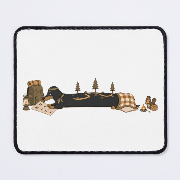 Item preview, Camping Dachshund Resting by a Forest Campfire designed and sold by LazyPaw Design.