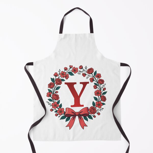 Item preview, Red Letter Y Floral Wreath Monogram designed and sold by ITCHAWAWAA.