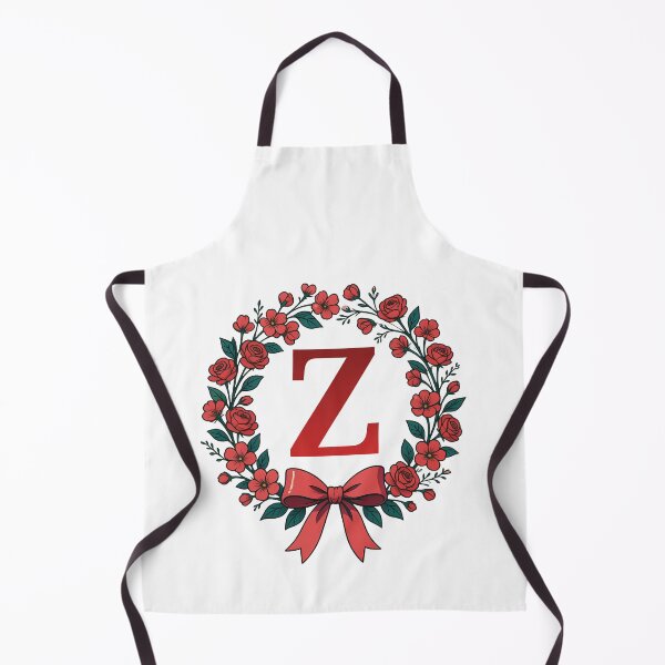 Item preview, Red Letter Z Floral Wreath Monogram designed and sold by ITCHAWAWAA.