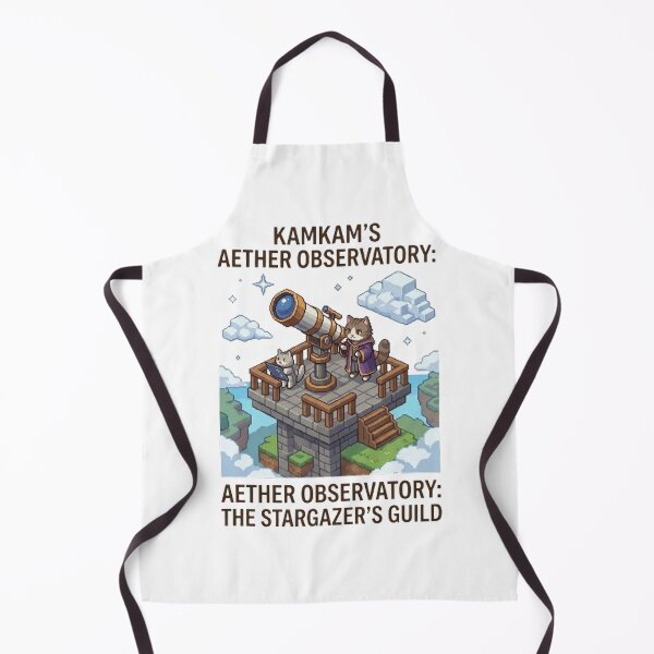 Item preview, Kamkam's Aether Observatory: The Stargazer's Guild Pixel Art - Cute Cat Astronomer Design designed and sold by PetalsPaws.