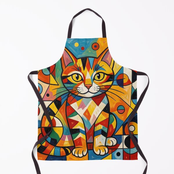 Item preview, Vibrant Colorful Geometric Cat Art designed and sold by Serene Strokes Art.