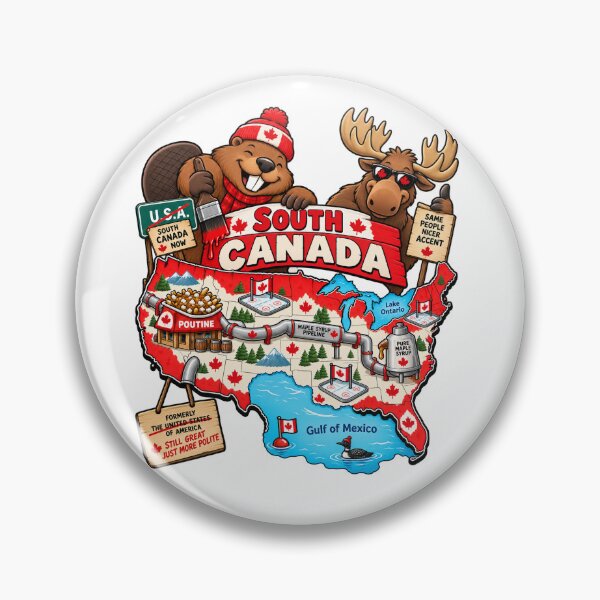 Item preview, South Canada Funny USA Map – Canadian Takeover Parody designed and sold by Pit Bull Ink.