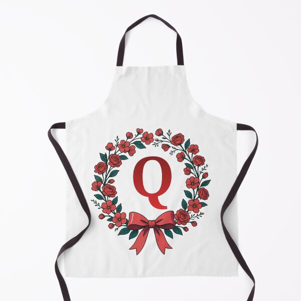 Item preview, Red Letter Q Floral Wreath Monogram designed and sold by ITCHAWAWAA.