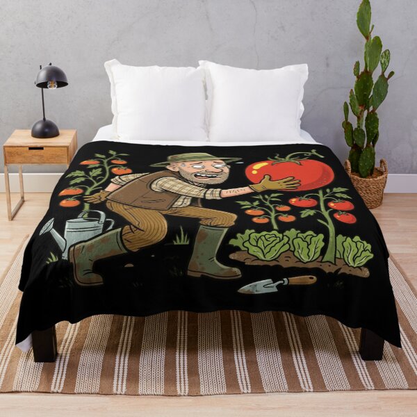 Item preview, Giant Tomato Harvest Funny Vegetable Gardener Comic Art designed and sold by mood-draftsman.