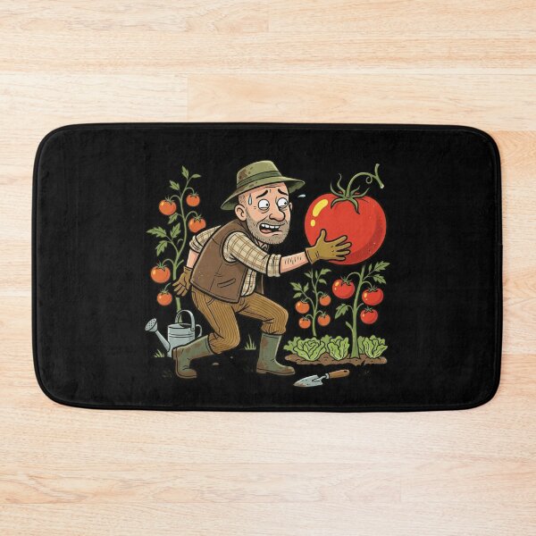 Item preview, Giant Tomato Harvest Funny Vegetable Gardener Comic Art designed and sold by mood-draftsman.