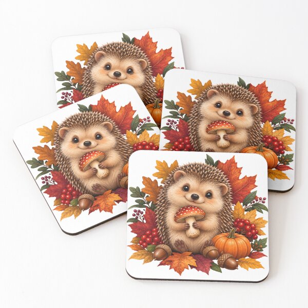 Item preview, Cute Autumn Hedgehog With Mushroom designed and sold by MySthore.