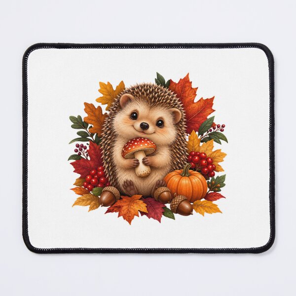 Item preview, Cute Autumn Hedgehog With Mushroom designed and sold by MySthore.