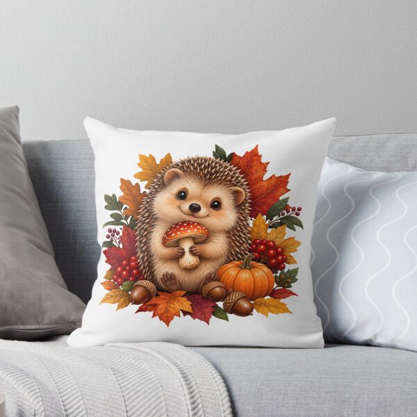 Item preview, Cute Autumn Hedgehog With Mushroom designed and sold by MySthore.