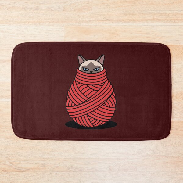 Item preview, Grumpy Siamese Cat Tangled In Yarn designed and sold by Rare By Hero.