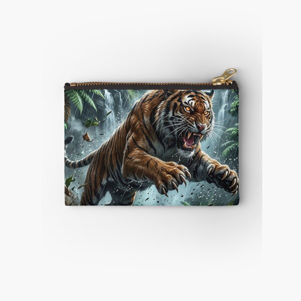 Item preview, Bengal Tiger Leaping Through Jungle Rain designed and sold by Lucid Dream Pixel.