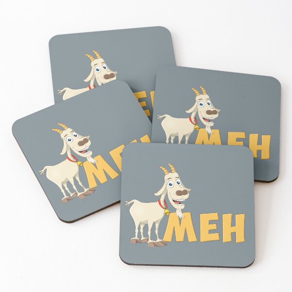 Item preview, Funny Goat Saying MEH – Cartoon Animal Humor designed and sold by Stef Ringoot, cartoons and illustrations.