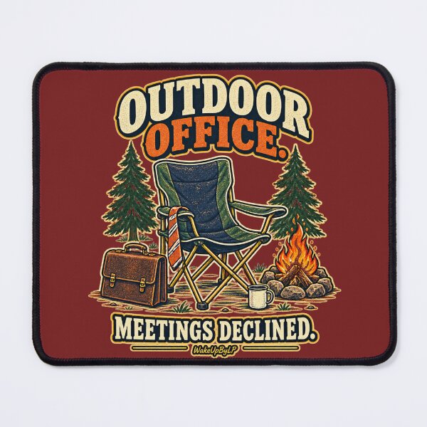 Item preview, Outdoor Office – Meetings Declined Retro Camping designed and sold by WakeUpByLP.