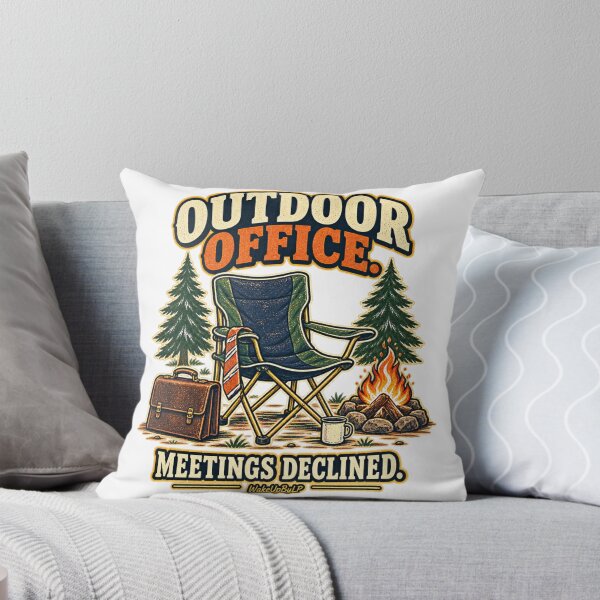 Item preview, Outdoor Office – Meetings Declined Retro Camping designed and sold by WakeUpByLP.