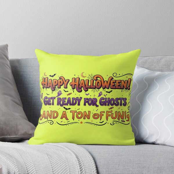Item preview, Happy Halloween Get Ready For Ghosts And A Ton Of Fun Typography designed and sold by beyond-canvas.