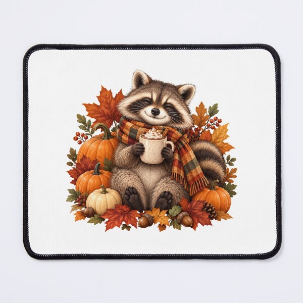 Item preview, Cozy Autumn Raccoon With Hot Cocoa designed and sold by MySthore.