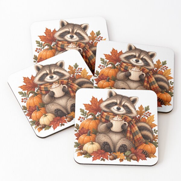 Item preview, Cozy Autumn Raccoon With Hot Cocoa designed and sold by MySthore.