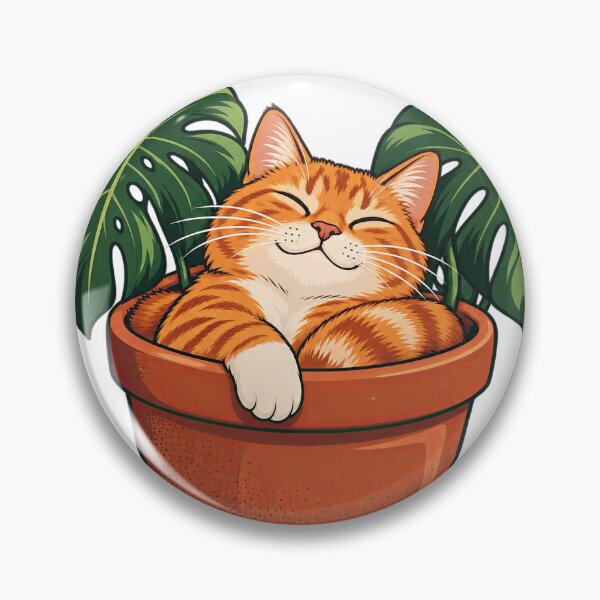 Item preview, Currently Photosynthesizing — Ginger Cat in a Plant Pot designed and sold by thefreezoneart.
