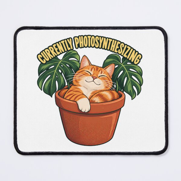 Item preview, Currently Photosynthesizing — Ginger Cat in a Plant Pot designed and sold by thefreezoneart.
