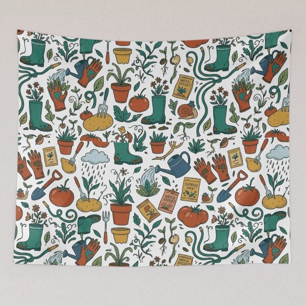 Item preview, Dark Whimsical Garden Seamless Pattern Botanical Art designed and sold by mood-draftsman.