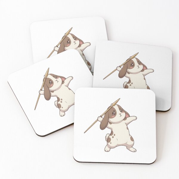Item preview, Cute Bunny Throwing Javelin Spear designed and sold by Ella_Sketch.