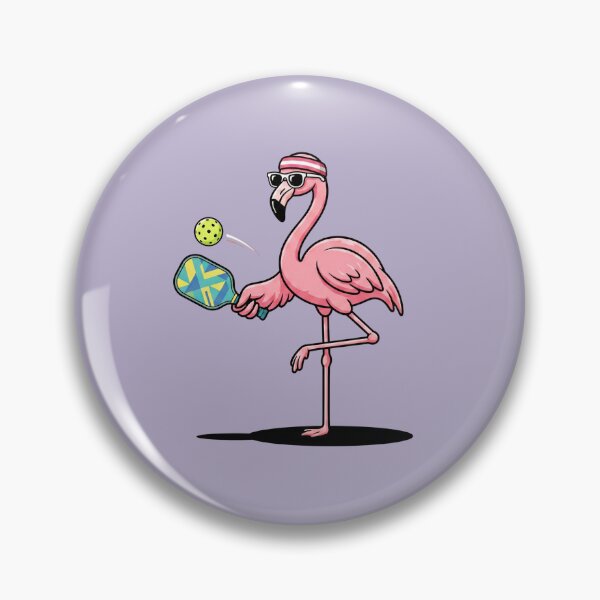Item preview, Pink Flamingo Playing Pickleball designed and sold by Rare By Hero.