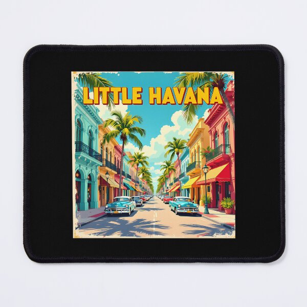 Item preview, Little Havana Miami Usa Vintage-Style Painterly Travel Poster designed and sold by DogsanUnicorns.