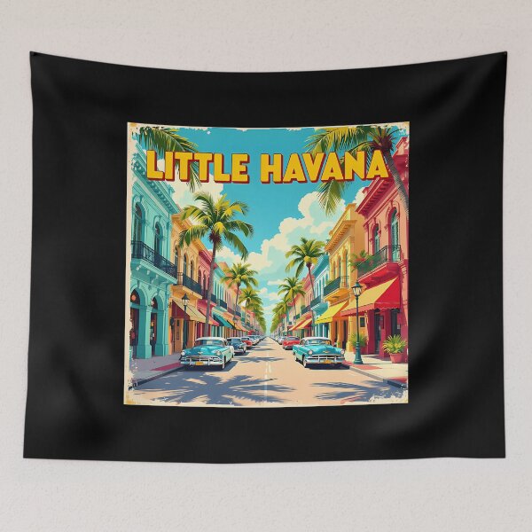 Item preview, Little Havana Miami Usa Vintage-Style Painterly Travel Poster designed and sold by DogsanUnicorns.