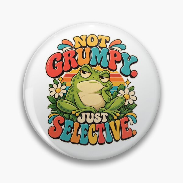 Item preview, Not Grumpy Just Selective – Funny Retro Frog designed and sold by FaithArt777.