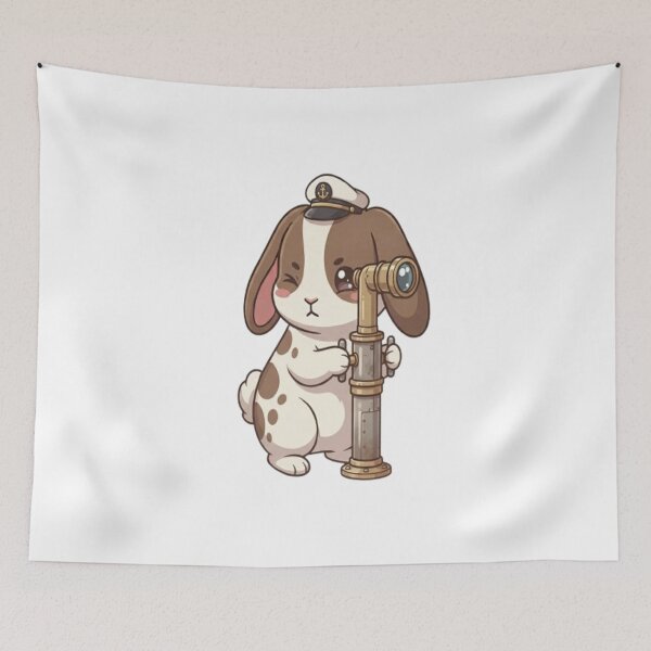 Item preview, Cute Bunny Captain Looking Periscope designed and sold by Ella_Sketch.