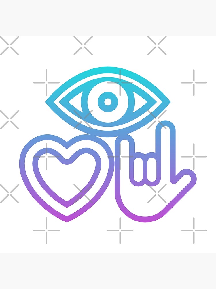 "eye Heart I Love You Asl American Sign Blue" Poster by vintageday