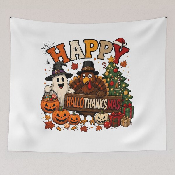 Item preview, Happy HalloThanksMas Ghost Turkey Christmas Tree designed and sold by Arens ★★★★★.