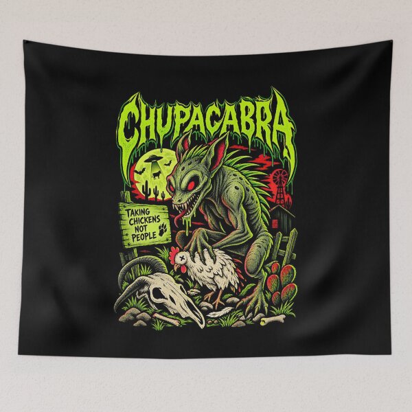 Item preview, Chupacabra Chicken Ranch – Creepy Cryptid Night Creature designed and sold by SidTastic .