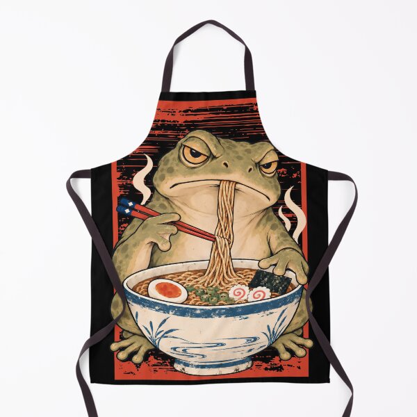 Item preview, Japanese Style Grumpy Frog Eating Ramen designed and sold by MagicTheDog.