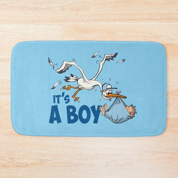Item preview, It’s a Boy – Blue Stork Baby Announcement designed and sold by Stef Ringoot, cartoons and illustrations.