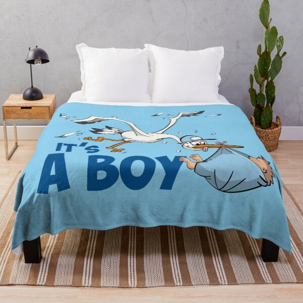 Item preview, It’s a Boy – Blue Stork Baby Announcement designed and sold by Stef Ringoot, cartoons and illustrations.