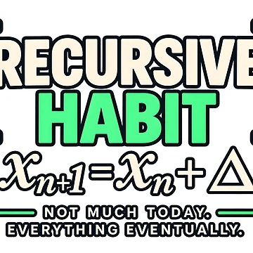 Artwork thumbnail, Recursive Habit — Neon Math Code Design by CalmWorldShop