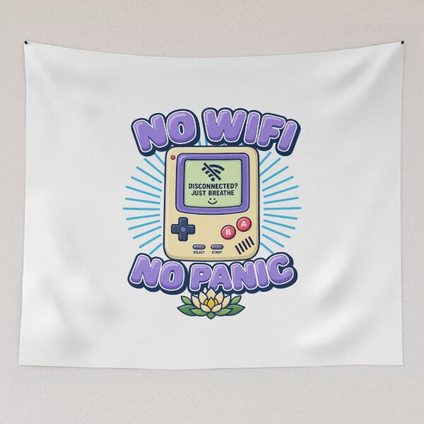 Item preview, No WiFi No Panic Retro Gamer Zen designed and sold by Dresut.