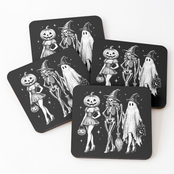 Item preview, Vintage Halloween Trio Pumpkin Skeleton Ghost Art designed and sold by Arens ★★★★★.