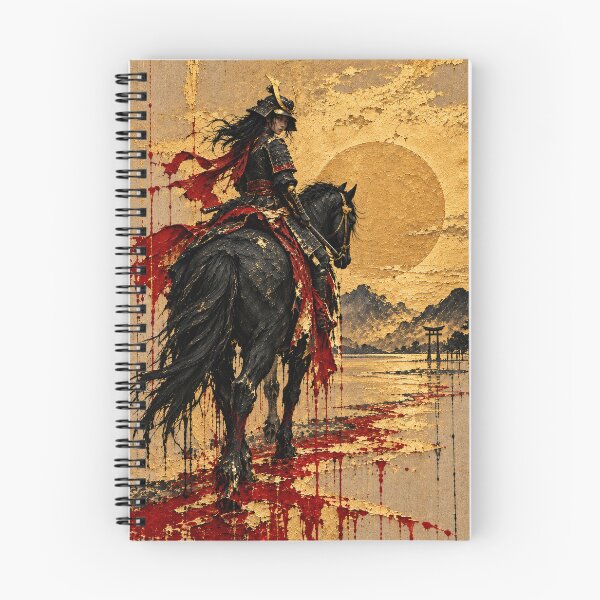 Item preview, Samurai on a Black Horse with Red Ribbons designed and sold by MouradStudio.