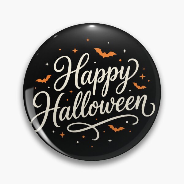 Item preview, Minimalist Happy Halloween Typography Design with Bats and Stars designed and sold by ElegantOutlines.