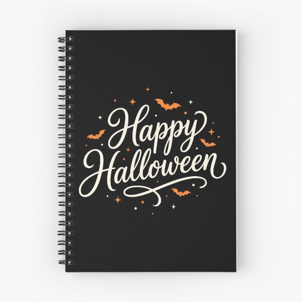 Item preview, Minimalist Happy Halloween Typography Design with Bats and Stars designed and sold by ElegantOutlines.