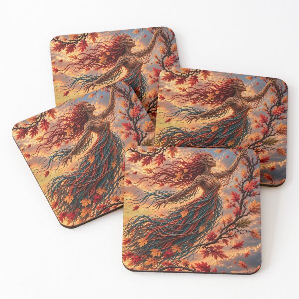 Item preview, Autumn Forest Spirit Among Falling Leaves designed and sold by JUTElCONIC.