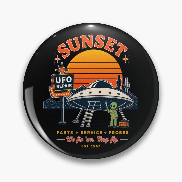 Item preview, Sunset UFO Repair — Roswell 1947 Alien Mechanic designed and sold by CasaMio.