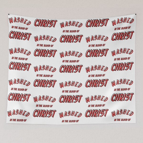 Item preview, Washed In The Blood Of Christ - Bold Christian Faith Red Lettering designed and sold by PoppaBear71.