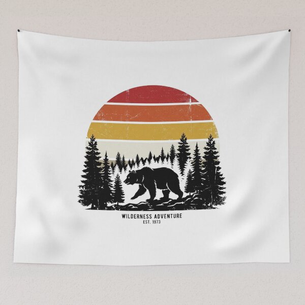Item preview, Wilderness Adventure Retro Bear Sunset designed and sold by Friendlyodditi.