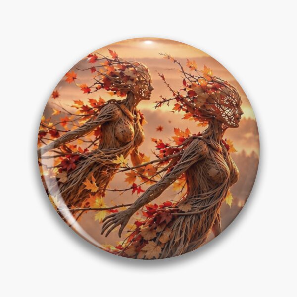 Item preview, Two Autumn Tree Spirits Flying Over Forest designed and sold by JUTElCONIC.