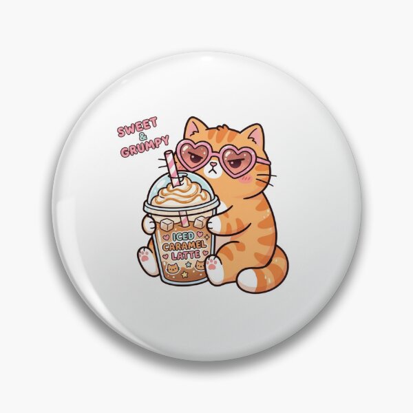 Item preview, Sweet and Grumpy Iced Latte Cat designed and sold by Friendlyodditi.