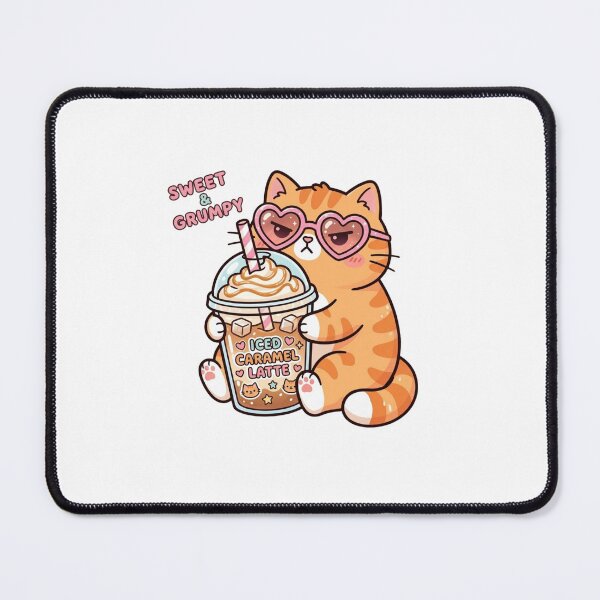 Item preview, Sweet and Grumpy Iced Latte Cat designed and sold by Friendlyodditi.